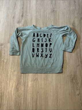 Little & Lively Kids Alphabet Pullover Sweatshirt - Sage Green